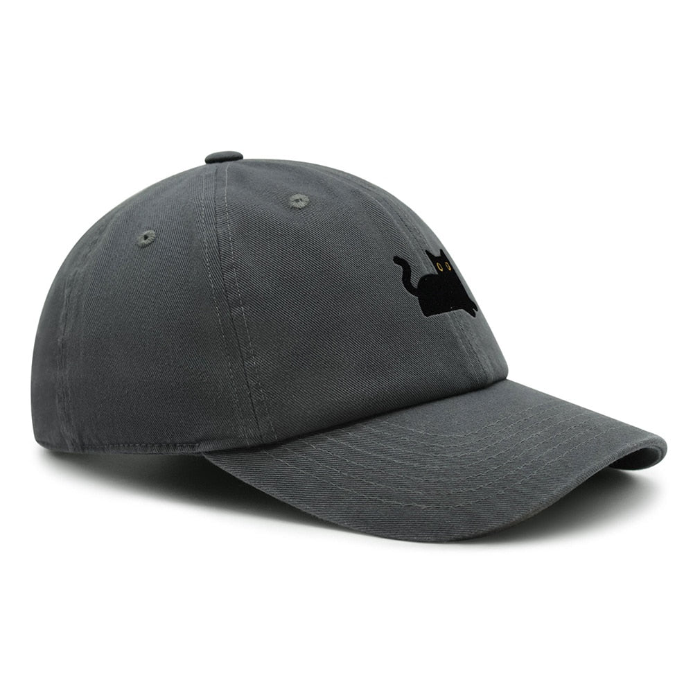 Black Cat baseball Cap Embroidery Premium Dad Hat Cat Mom Cotton Adjustable Trucker Hat