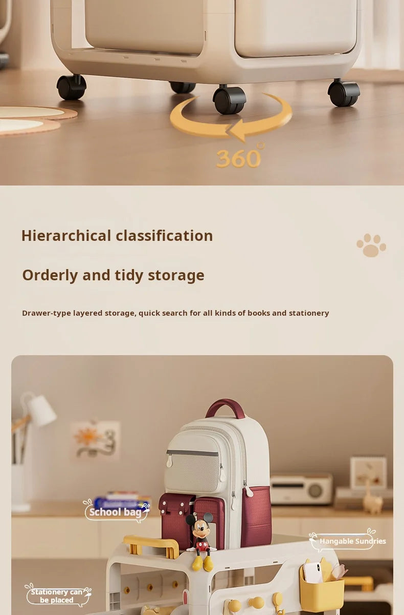 Backpack Storage Rack, Movable Trolley, Book Storage Artifact, Home Multi-layer Table, Lower Bag Storage Rack, Bookshelf