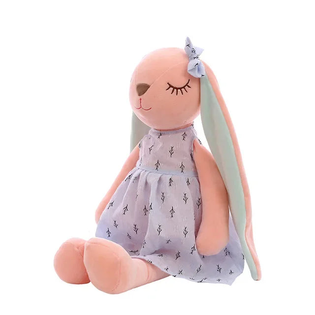 New 35cm Long Ears Cute Rabbit with Bow Doll Baby Soft Plush Toy Sleeping Stuffed Animal Baby Appease Gift for Infants Doll