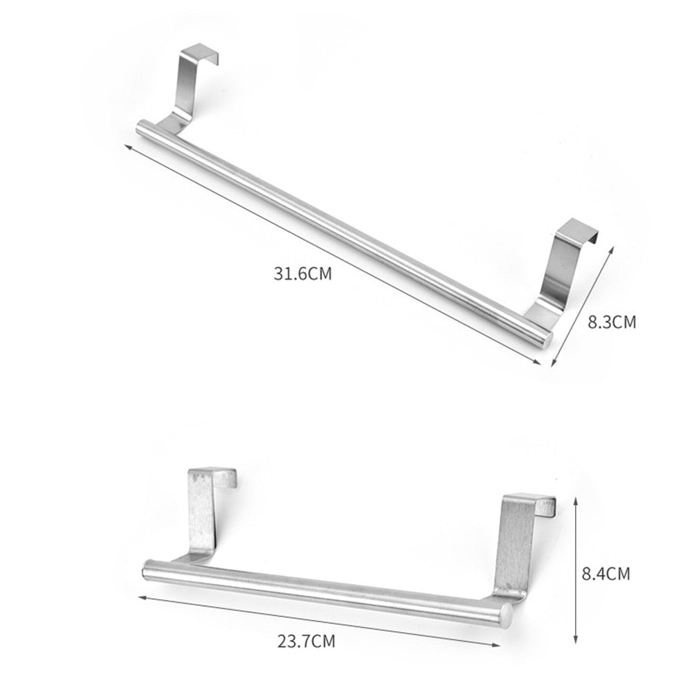 Towel Racks Over Kitchen Cabinet Door Towel Bar Hanging Holder Bathroom Shelf Rack Home Organizer Long Wall Hook