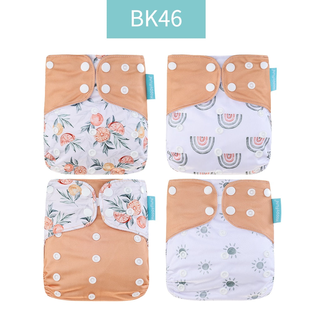 Baby Nappy 4Pcs/Set Diaper Cover Waterproof&Reusable Cloth Diaper