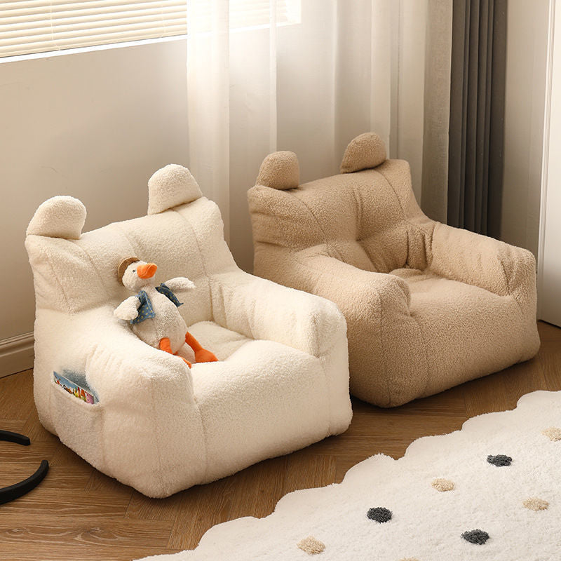 INS Cute Lazy Sofa Mini Bean Bag Lamb Velvet Casual Seat Cartoon Children's Sofa Reading Tatami Kids Furniture