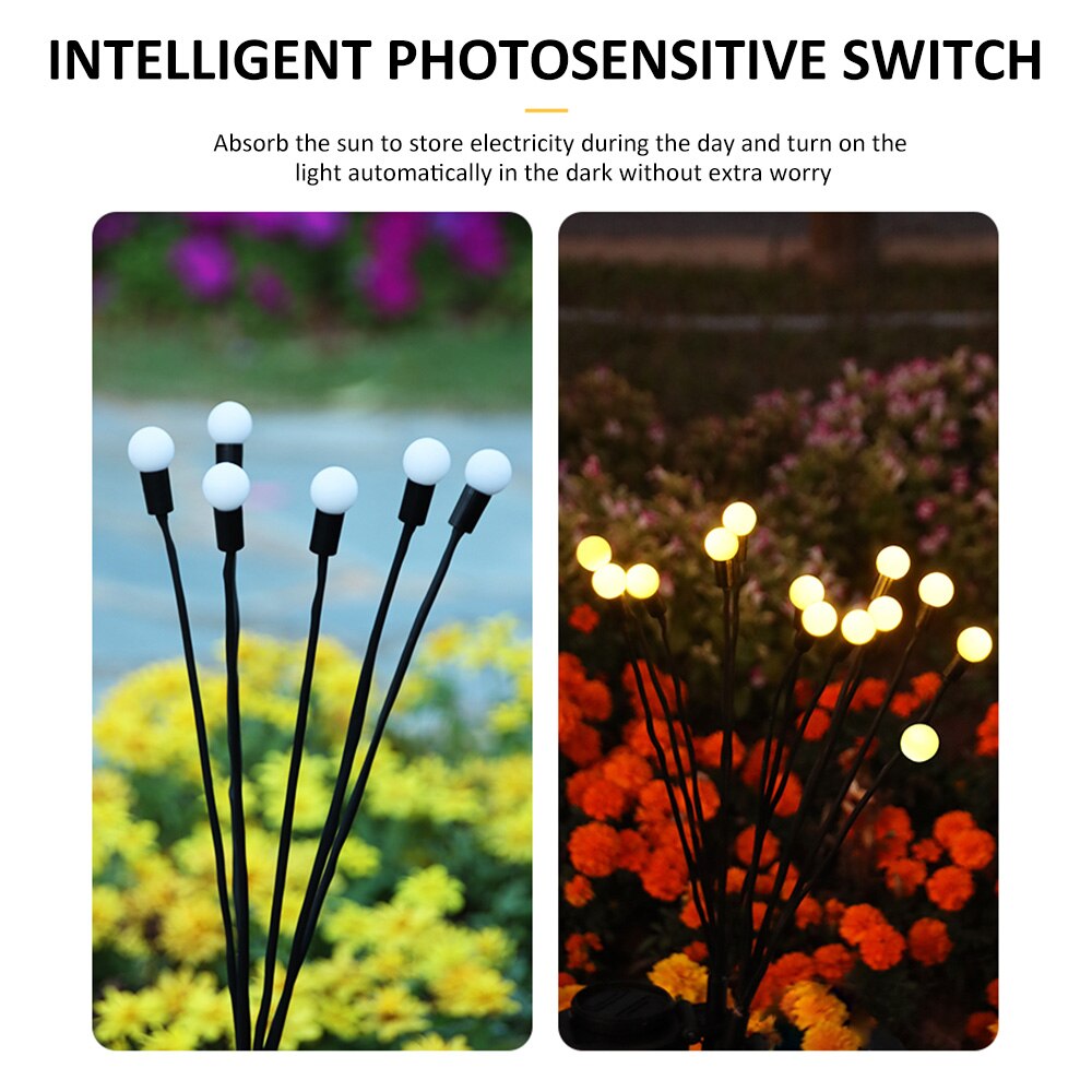 4PCS Solar LED Light Garden Decor -Firework Light - Solar Firefly Garden Lights