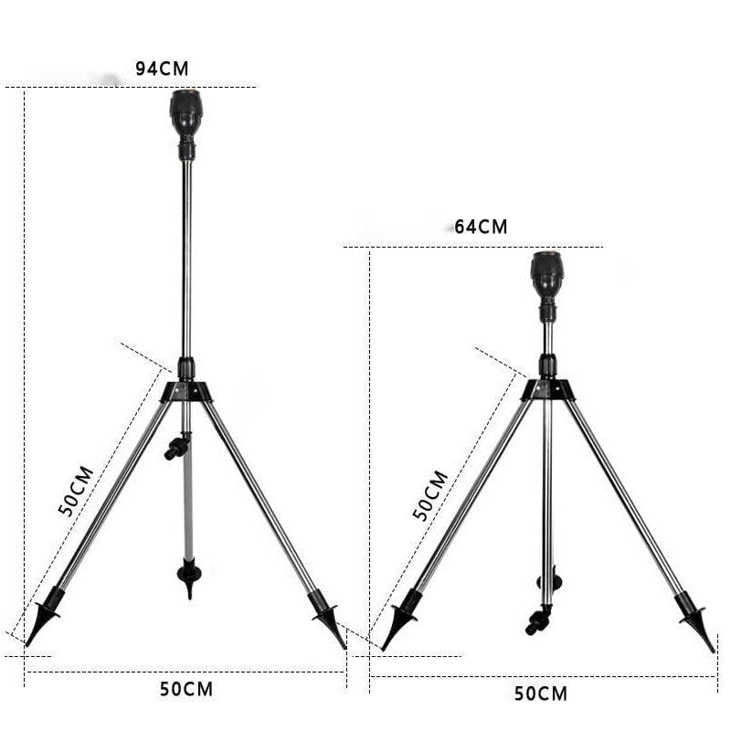 360 Rotating Tripod Sprinkler Telescopic Support Automatic Rotating Sprayer Automatic Garden Irrigation Lawn Watering Sprinkler