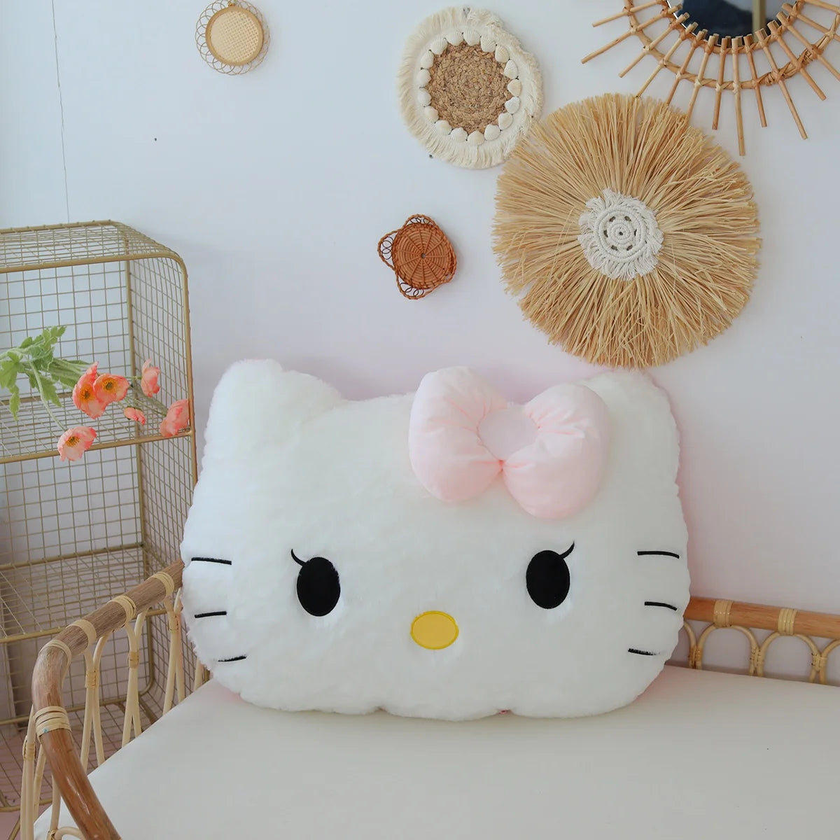 Sanrio Big Size Hello Kitty Back Cushion Soft Cuddly Pillow Comfortable Sofa Bed Decor Pillow Hug Plushies Xmas Gifts For Girl