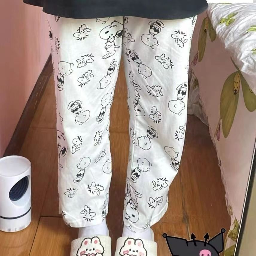Snoopy Summer Cartoon Pajama Pants Casual Pants Girl's New Home Pants can Wear Pants Outside