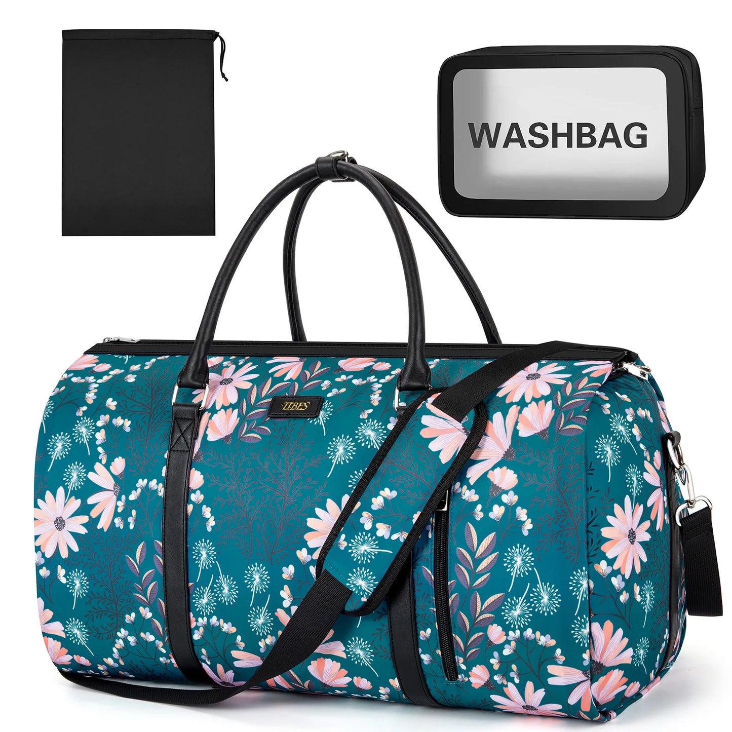 Garment Bag for Travel With Toiletry Pocket Convertible Carry On Weekender Bag Large Travel Duffel Bags 2 in 1 Hanging Suit Bag