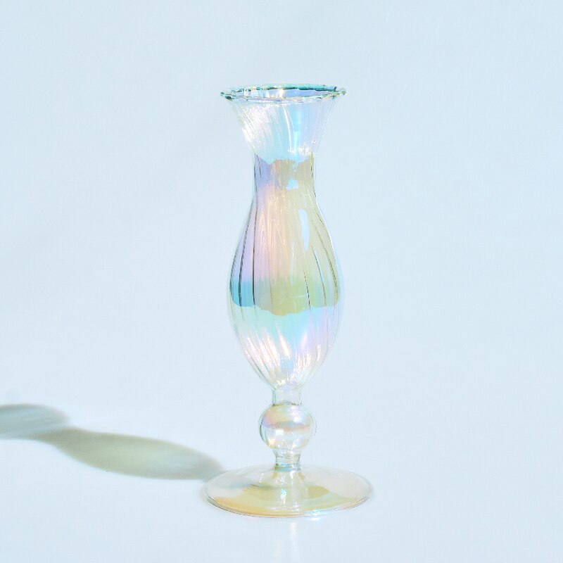 Handmade Colored Vintage Glass Candlestick candle holders Romantic Dinner Decoration for Home Wedding Taper Candle Holder Gift