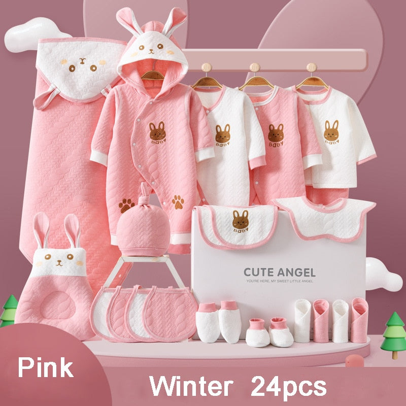 22/24/26 Pieces/0-3Months Newborn Baby Clothing 100% Cotton Kids Clothes Suit Unisex Infant Boys Girls Rabbit Clothing Set