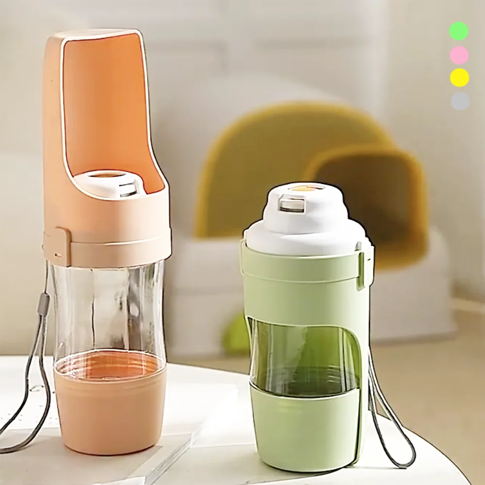 New Portable Pet Water Bottle with Food Container Foldable 2in1 Pet Travel Bowl Puppy Dog Cat Outdoor Drinking Food Feeder