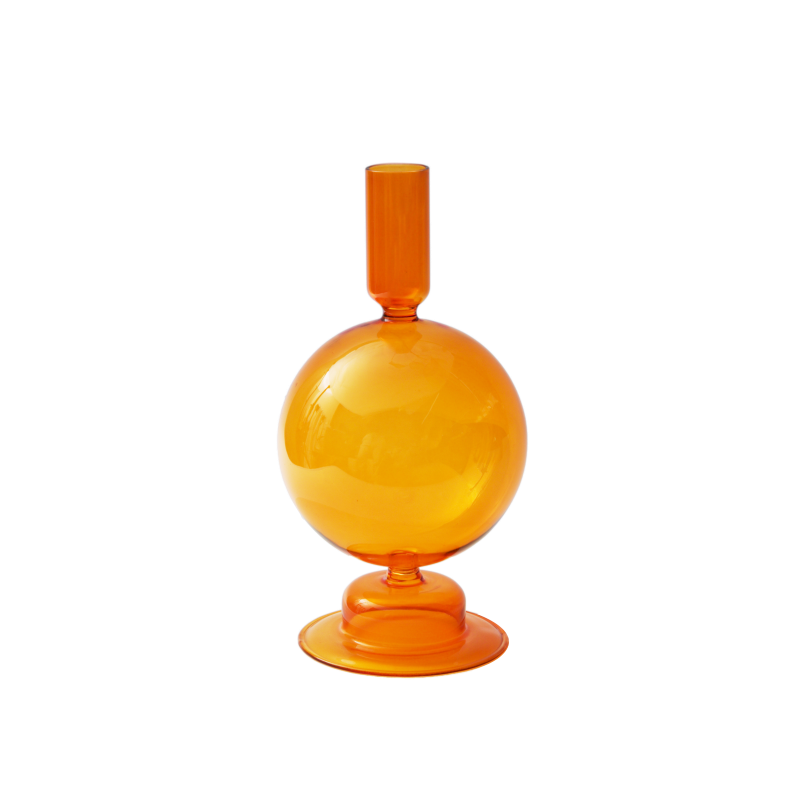 Handmade Colored Vintage Glass Candlestick candle holders Romantic Dinner Decoration for Home Wedding Taper Candle Holder Gift
