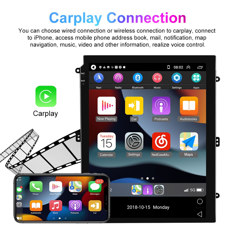 Podofo Android 11 Car Radio For Nissan Tiida 2008-2010 Multimedia Video Player Carplay Auto 9.7'' Autoradio GPS WIFI 256G DVD FM