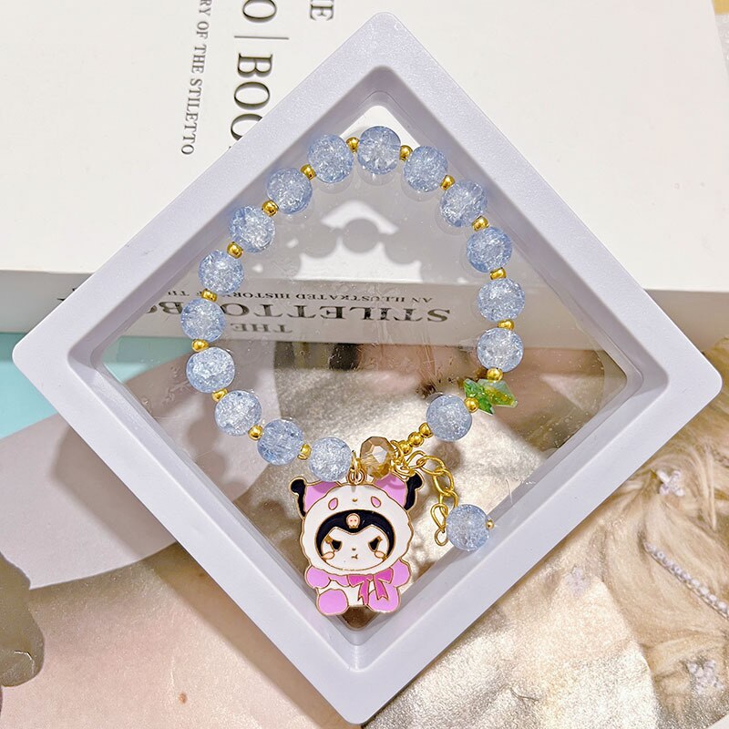 Kawaii Hello Kitty Bracelet Cinnamoroll Cartoon Anime Sanrios Bangle My Melody Jewelry Charms Cute Accessory Birthday Girls Gift