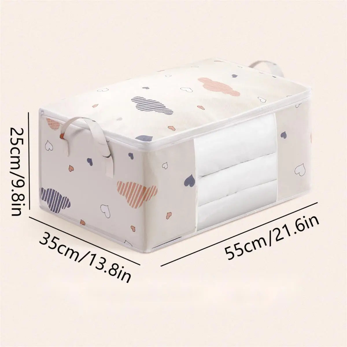 Dustproof Large Capacity Storage Bag, Quilt & Clothes Organizer With Zipper And Handles For Closet