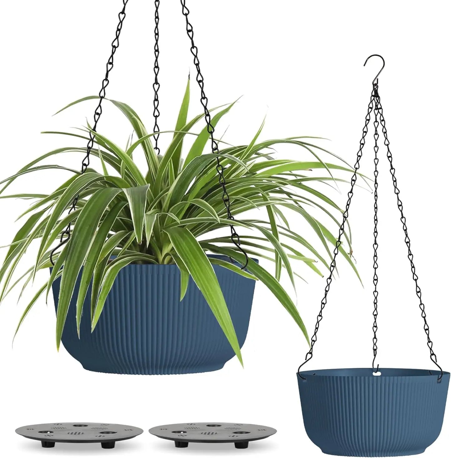 12 Inch Large Hanging Planters for Outdoor Plants, 2 Pack Self Watering Hanging Pots Indoor, Hanging Baskets for Plants