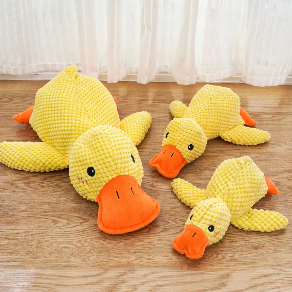 Dog Calming Duck Pet Plush Toy with Quacking Sound Calming Duck Dog Toy Pillow Toy Dog Stuffed Animals Chew Toy for Dogs