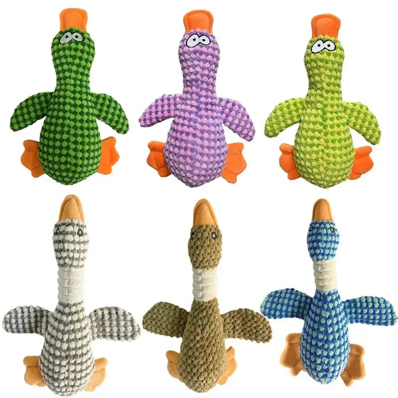 Cute Plush Dog Toys Pet Duck Squeak Toy for Puppy Sound Wild Goose Chew Toy for Small Middle Large Dogs Teeth Cleaning