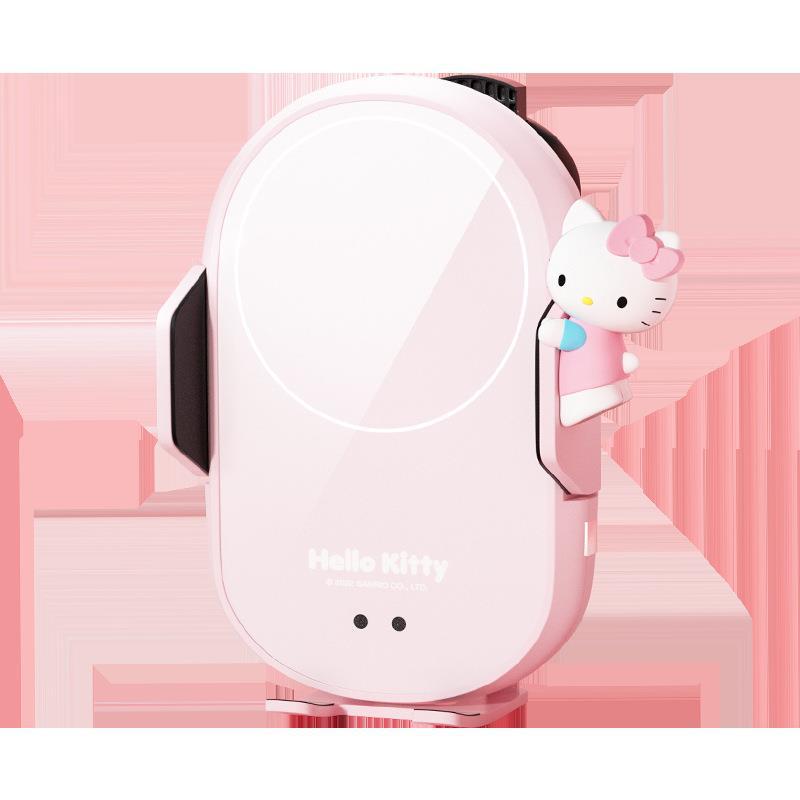 Sanrio Car Phone Holder Hello Kittys Accessories Kawaii Anime Car Wireless Charger Navigation Support Bracket Toys Girls Gift