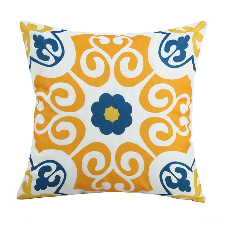 Bohemia Outdoor Waterproof PU Coated Cushion Cover Fashion Decor Sofa Pillow Cover Waterproof Pillowcase 18x18inch