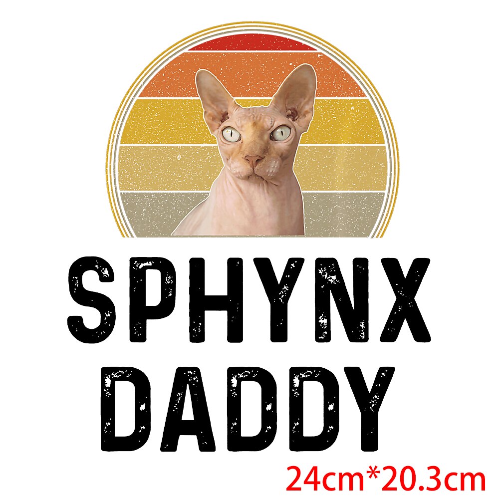 Dad Birthday Gift Funny Dad Cat Patches Father's Day Heat Transfer Stickers Fashion Thermo Stickers Fashion Graphic Appliques