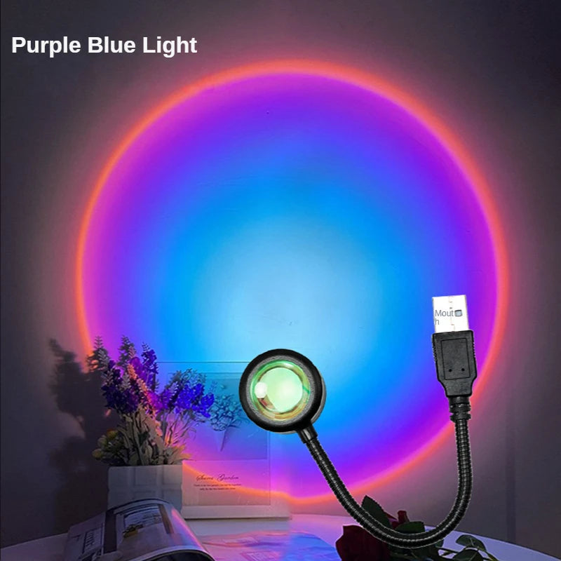 LTOON Mini sunset light net red sunset light floor-to-ceiling photo projection dusk warm light dawn dawn light USB night light