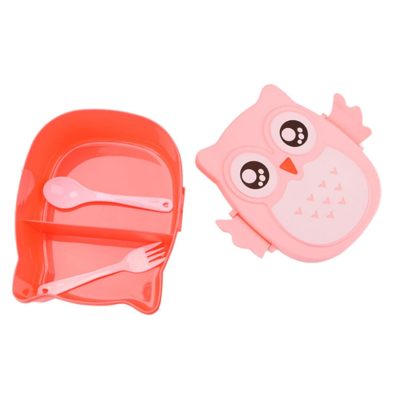 Cute Cartoon Owl Lunch Box Food Container Storage Box Portable Kids Student Lunch Box Bento Box Container With Compartments Case