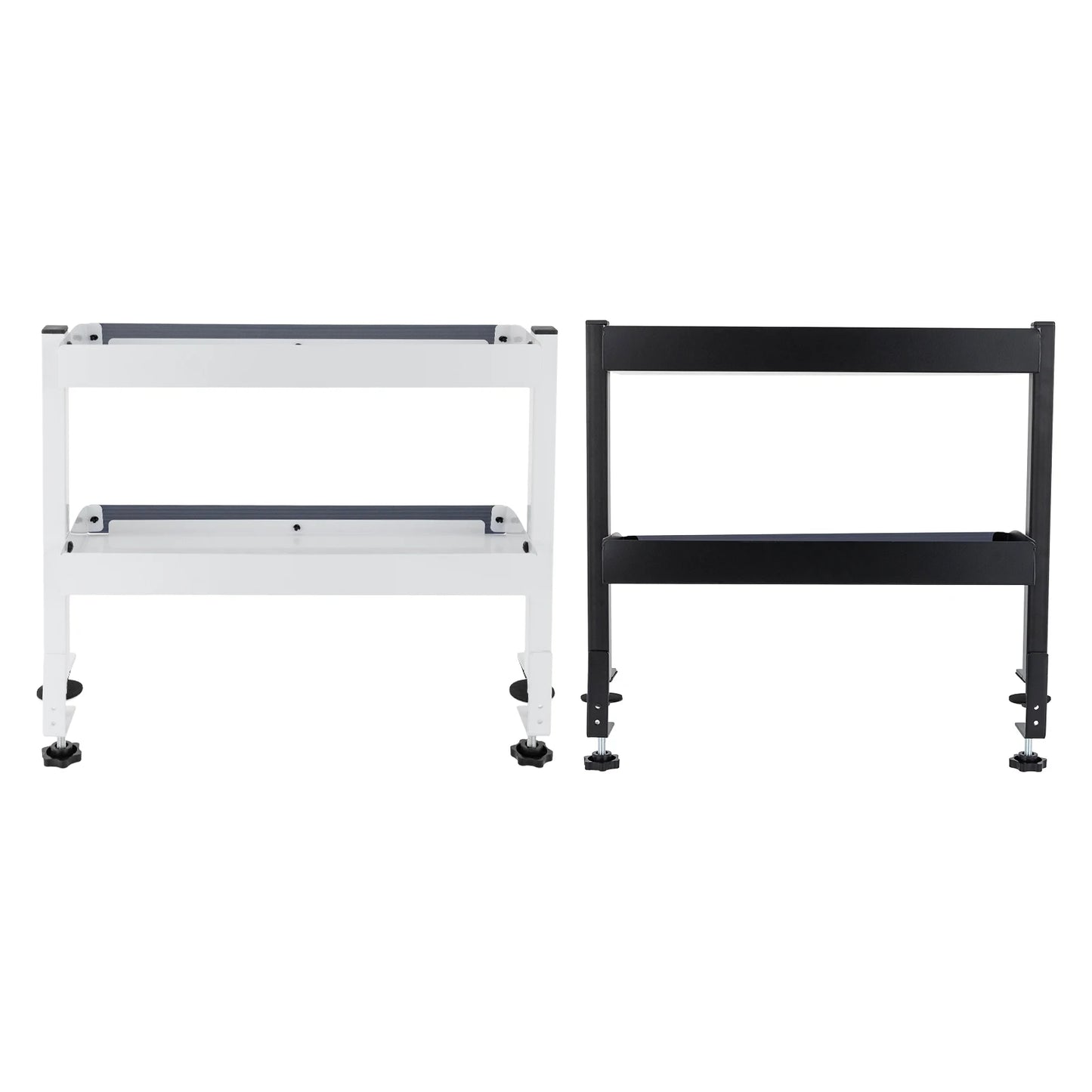 2-Tier Clamp-on Desk Shelf Space-saving Holder Shelving with Adjustable Storage Tray Black/White