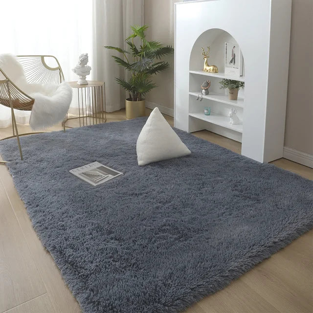 Green Carpet Tie Dyeing Plush Soft Carpets For Living Room Bedroom Anti-slip Floor Mats Bedroom Water Absorption Carpet Rugs
