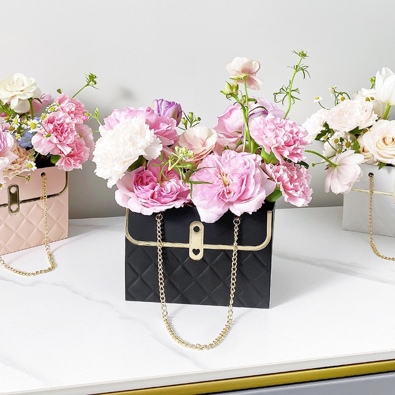 1Pcs Creative Hand Bag shape Rose Flower Packaging Box