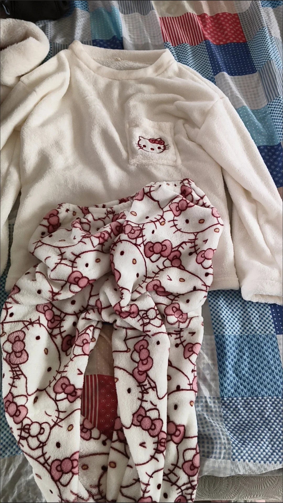 hot Sanrio Cartoon Japanese Hello Kitty Stuff Pajamas Female Flannel Winter The New Plus Thicken Velvet Sweet Keep Warm Pajamas