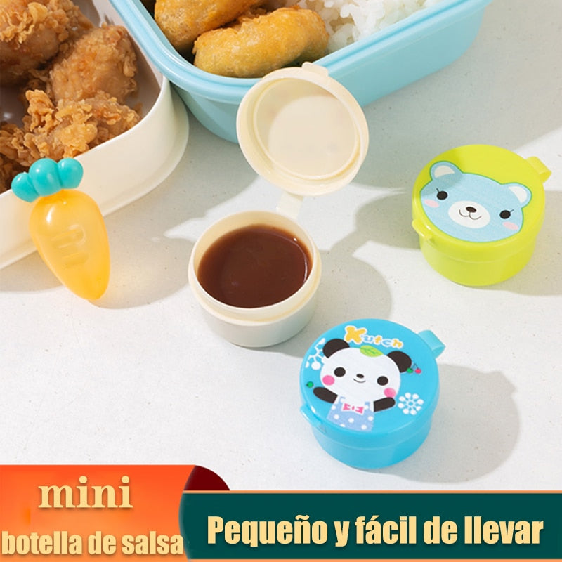 Cartoon Sauce Bottle Mini Bento Box Animal Friend Soy Sauce Box Tomato Sauce Honey Salad Sauce Container Bento Box Accessories