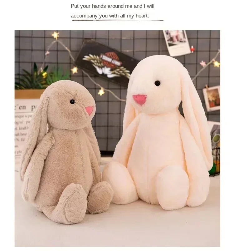 Cute Easter Rabbit Plush Toy Long Ear Bunny Stuffed Animal Soft Cotton Sleeping Mate for Boys and Girls