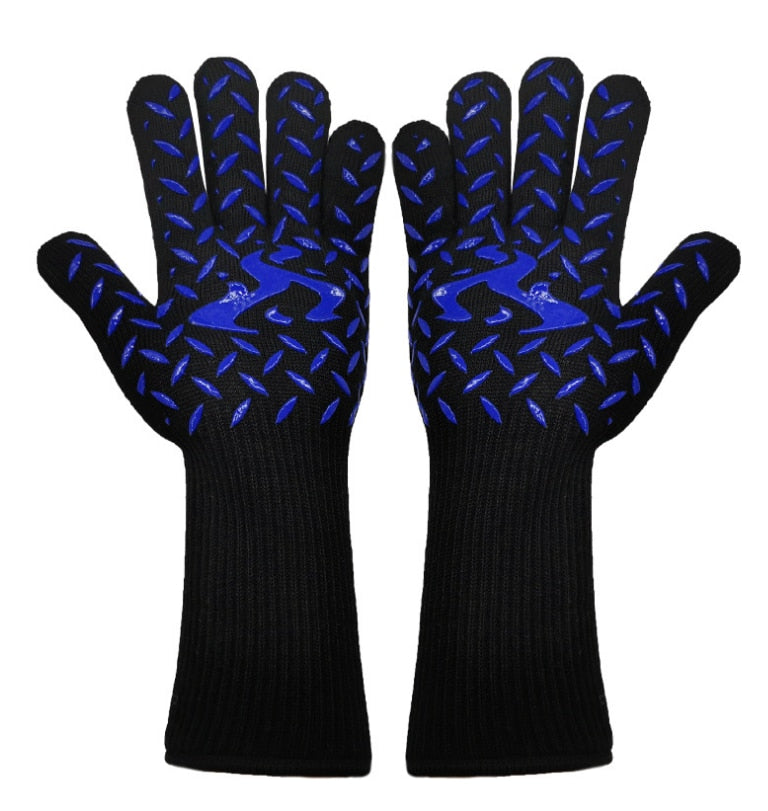 BBQ Gloves High Temperature Resistance Oven Mitts 500 800 Degrees Fireproof Barbecue Heat Insulation Microwave Oven Gloves