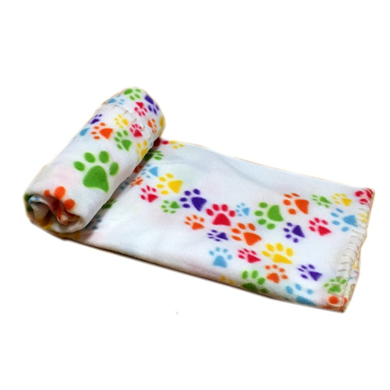 Baby Warm Fleece Blanket Newborn Baby Boy Blankets Cartoon Blanket Pet Paw Print Design Mat Sofa Blanket Baby Bed Accessories