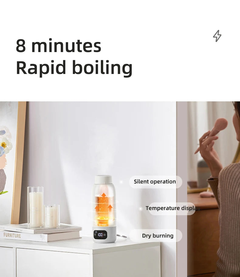 100-240V Electric Kettle 600ML Portable Heating Cup Multifunction Boiled Water Pot Smart Teapot Adjustable Temperature Kettles