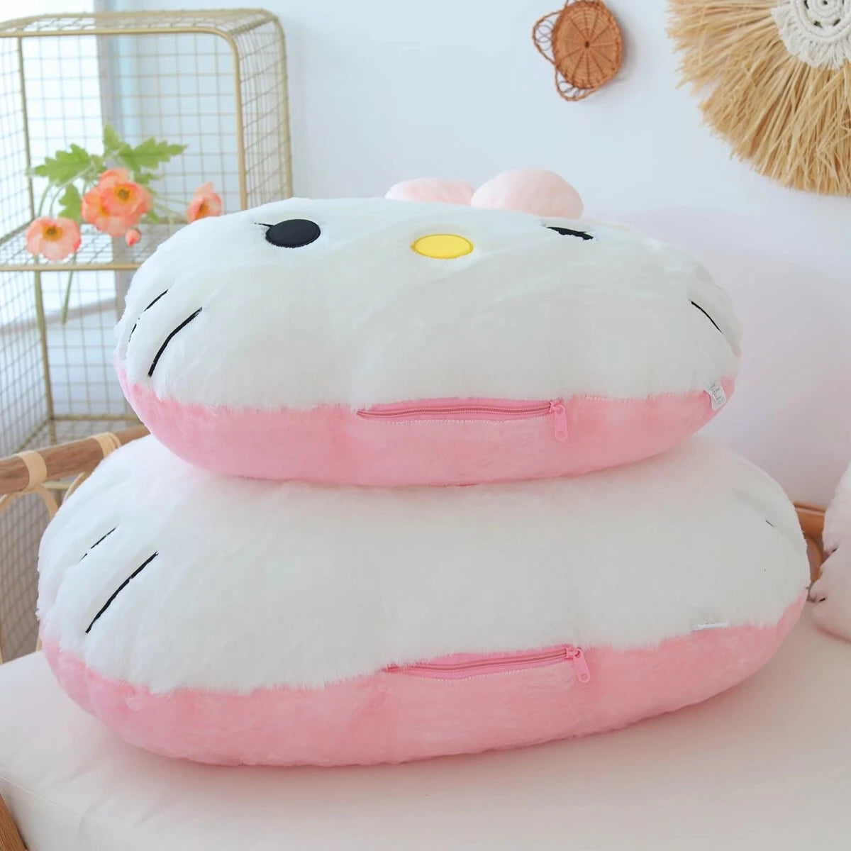Sanrio Big Size Hello Kitty Back Cushion Soft Cuddly Pillow Comfortable Sofa Bed Decor Pillow Hug Plushies Xmas Gifts For Girl