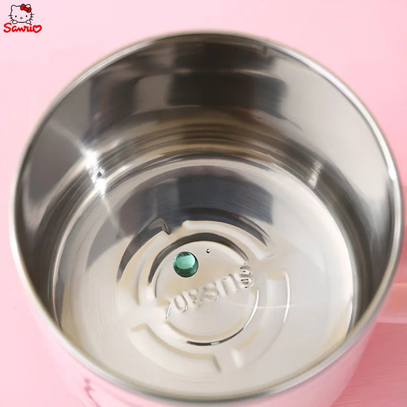 1pc Sanrio Hello Kitty Stainless steel Insulated Water cup Cartoon Double Insulated Anti-Scalding Cup with Lid and Handle