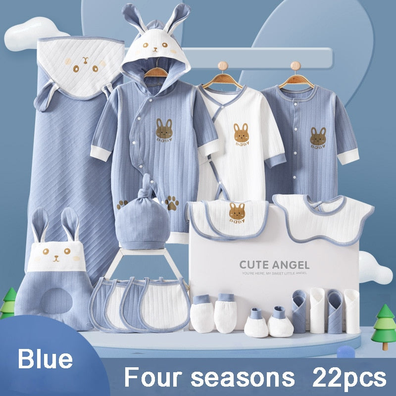 22/24/26 Pieces/0-3Months Newborn Baby Clothing 100% Cotton Kids Clothes Suit Unisex Infant Boys Girls Rabbit Clothing Set