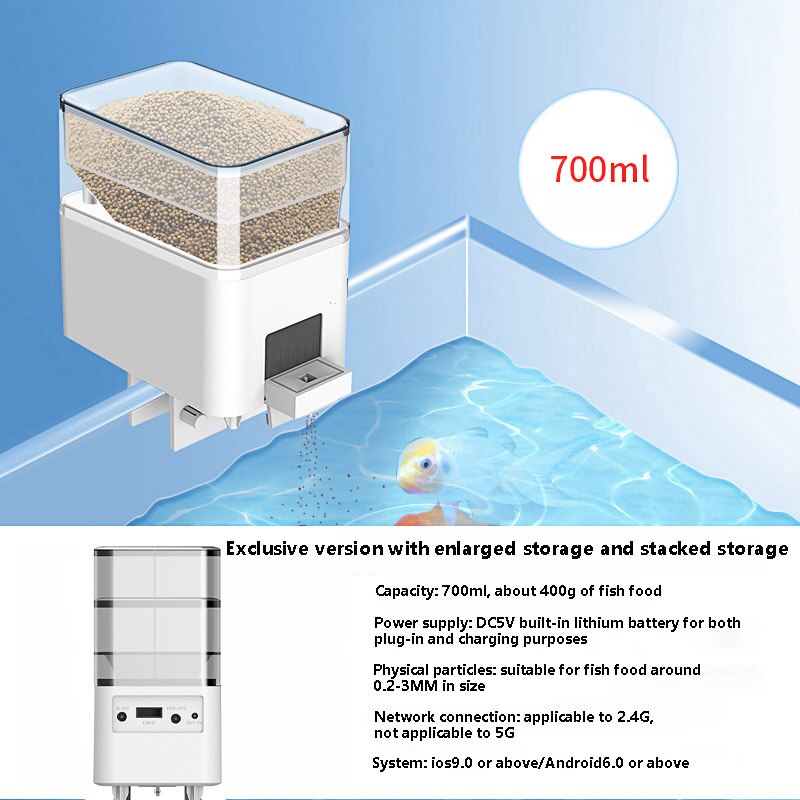 Fish Feeder Fishbowl Supplies WiFi Networking Marine Aquarium Charge Food Dispenser Automatic Feeders Aquariums & Bowls Aquatic