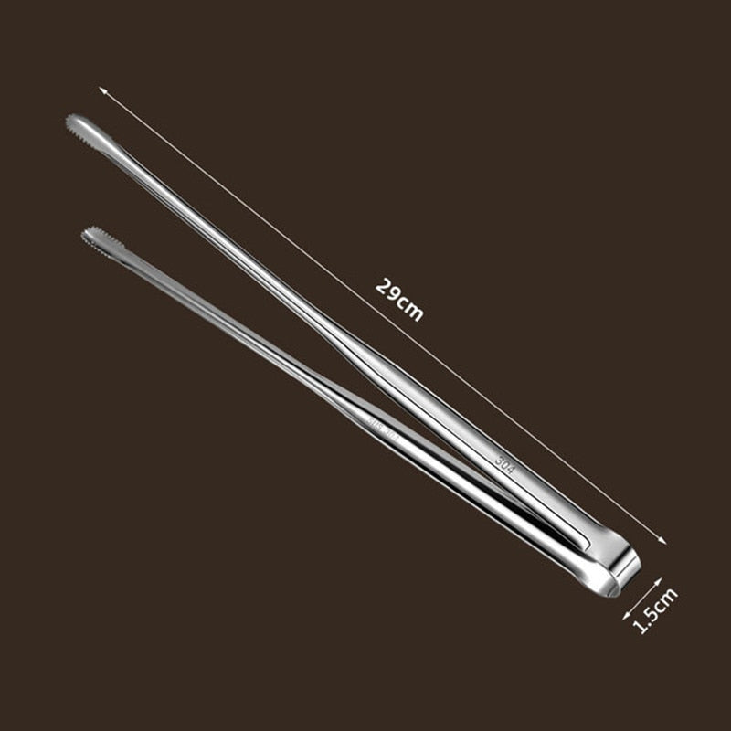 7/9/12inch 304 Stainless Steel Food Clip BBQ Grill Steak Food Clip Silicone Non-slip Handle Bread Tong Party Kitchen Accessories
