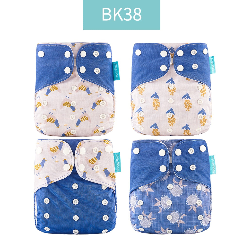 Baby Nappy 4Pcs/Set Diaper Cover Waterproof&Reusable Cloth Diaper
