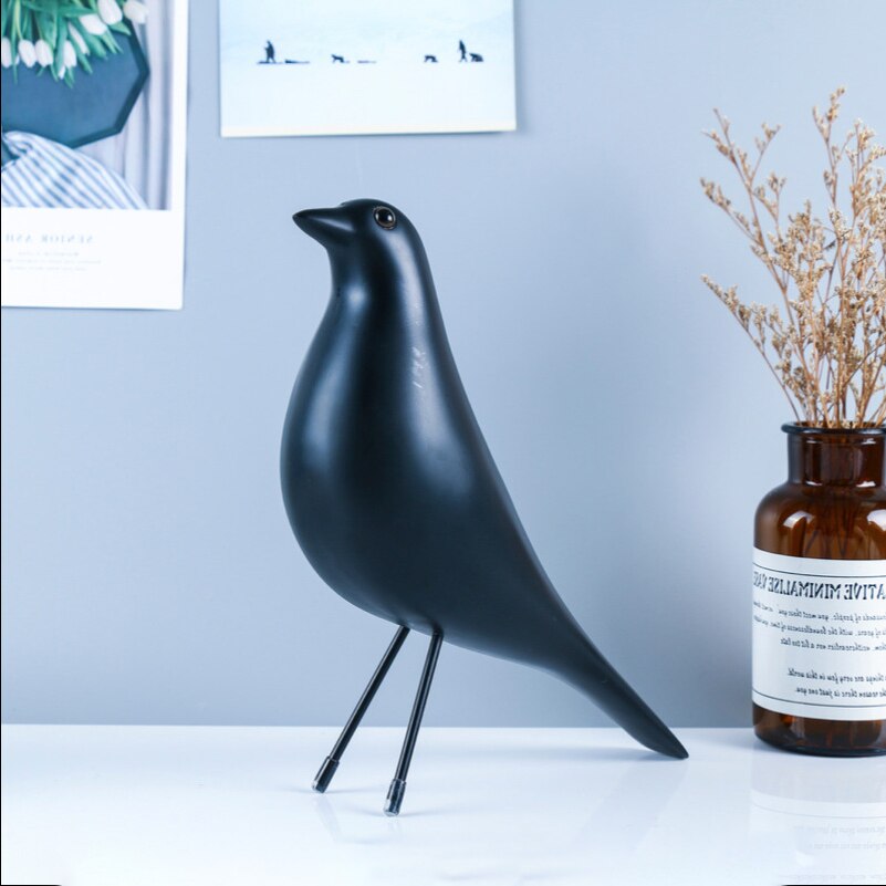 ERMAKOVA The Mid Century Bird Figurine House Bird Animal Statue Dove of Peace European Mascot Home Bar Coffee Decor