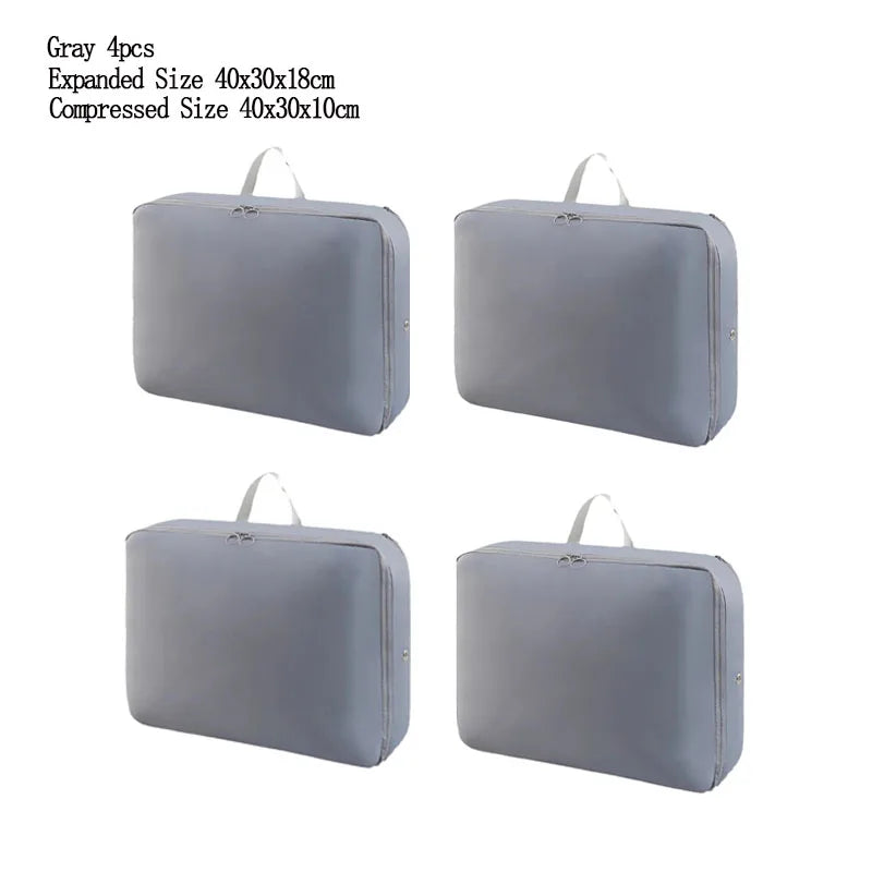 4PCS/set Compression Packing Clothes Down Jacket Cotton Quilt Storage Foldable Large Capacity Expansion Organizer Bag