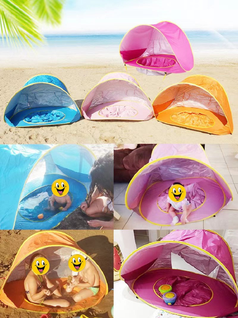 Baby Beach Tent Children Waterproof Pop Up sun Awning Tent UV-protecting Sunshelter with Pool Kid Outdoor Camping Sunshade Beach
