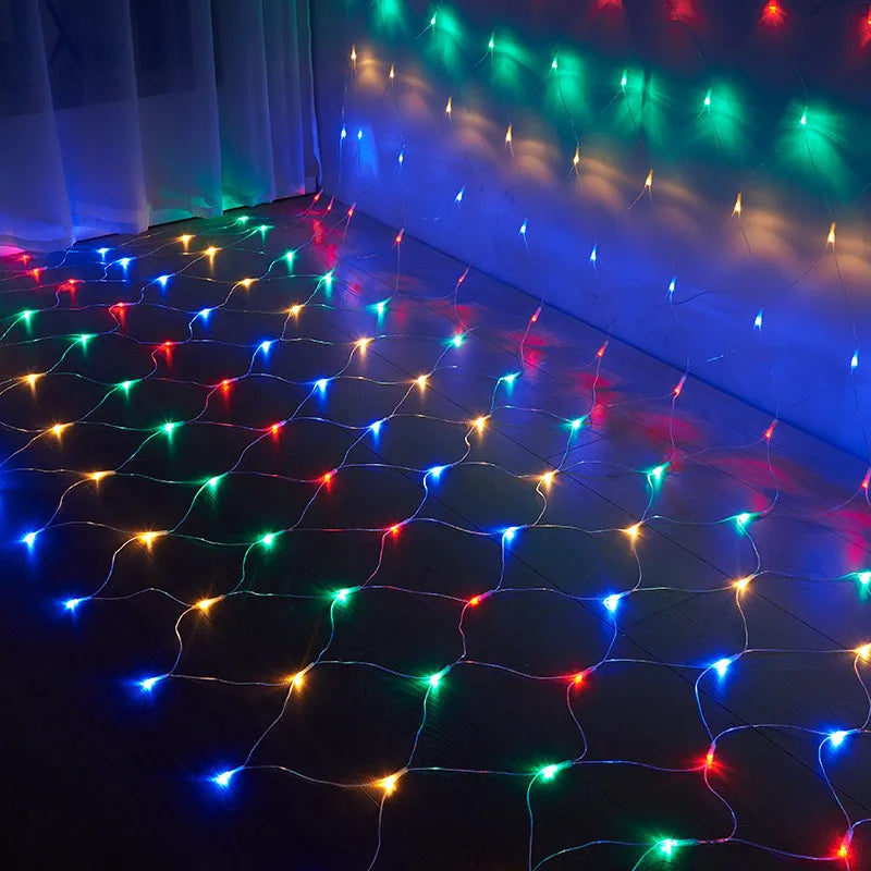 4mx6M 2x3M Led Net String Lights Street Garlands Christmas Decorations Outdoor New Year Wedding Party Decor Fairy Garden Decor