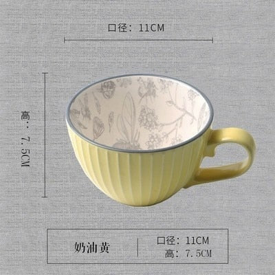 Hot Sale Colorful Ceramic Hand Painted Coffee Mugs Cup Creative Vintage Cafe Bar Drinkware Personality Breakfast Cups Tea Mug