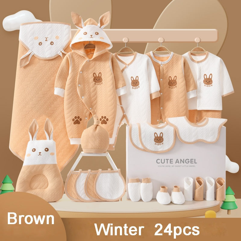 22/24/26 Pieces/0-3Months Newborn Baby Clothing 100% Cotton Kids Clothes Suit Unisex Infant Boys Girls Rabbit Clothing Set