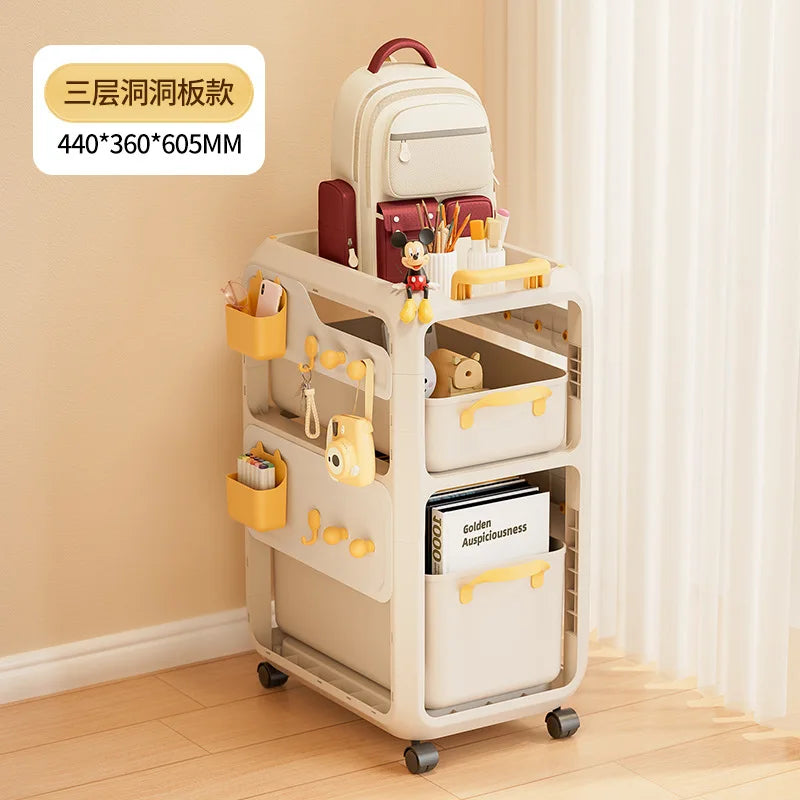 Backpack Storage Rack, Movable Trolley, Book Storage Artifact, Home Multi-layer Table, Lower Bag Storage Rack, Bookshelf
