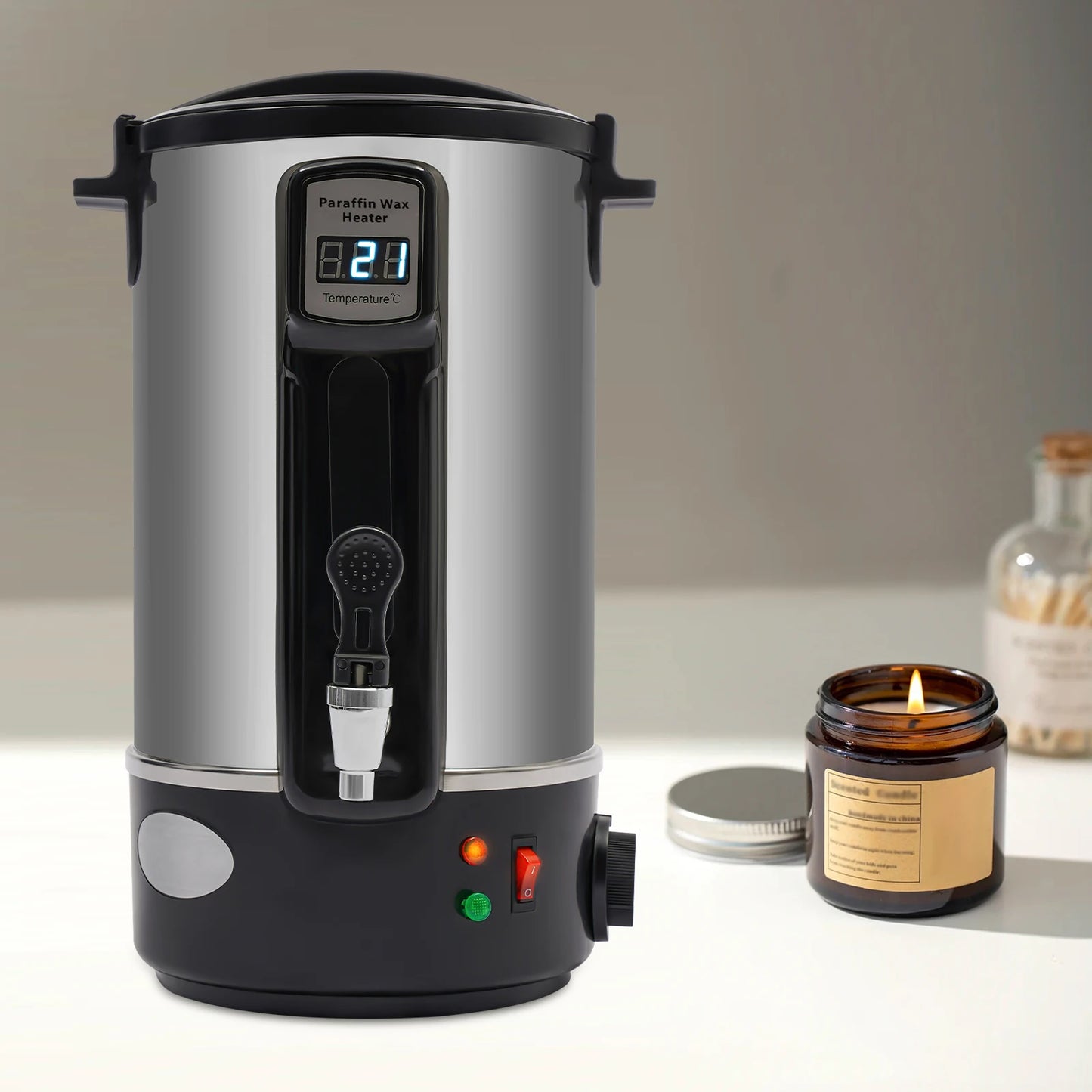 1000W Large Wax Melting Pot Candle Making Wax Melter for Candle Making Kit with Spout 8L /12L