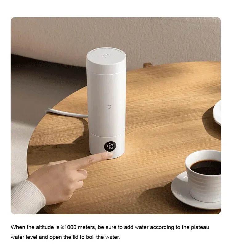 Xiaomi Mijia Portable Electric Heating Cup 2 Temperature LED Thermos 316 Stainless Steel Boiling Cup Kettle For Travel Coffee